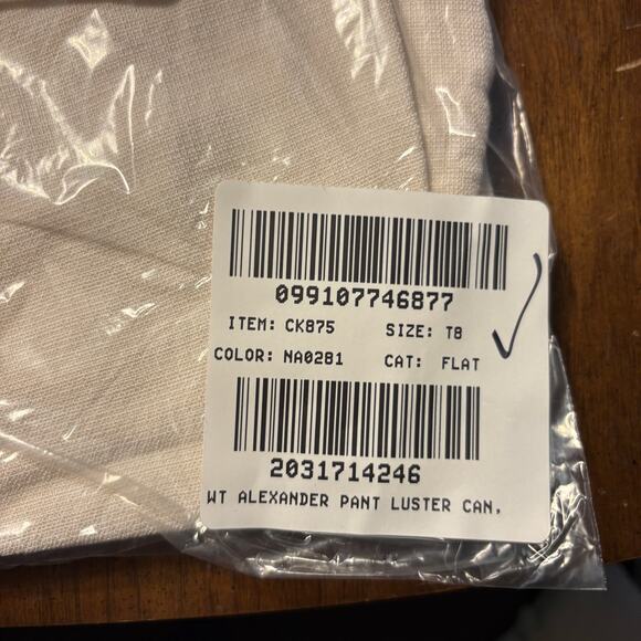 J Crew Cuff Wide Leg Trousers 8 8T T8 Tall Cream White NWT Pants CK875 J.Crew - Picture 5 of 5